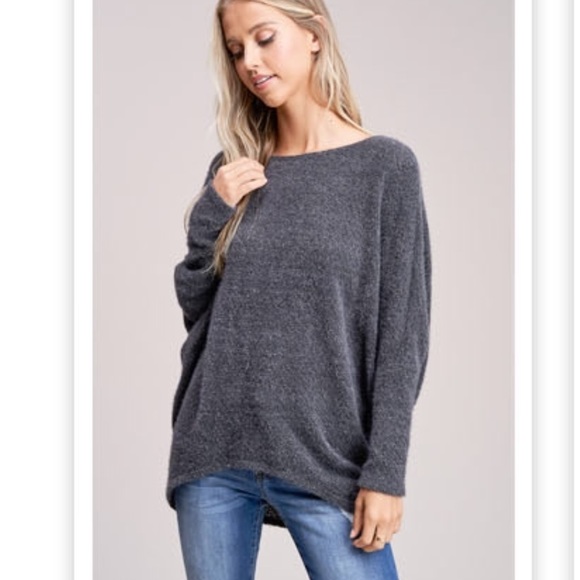 LAST Fuzzy Light weight Dolman Sleeve Teal top - Picture 2 of 5